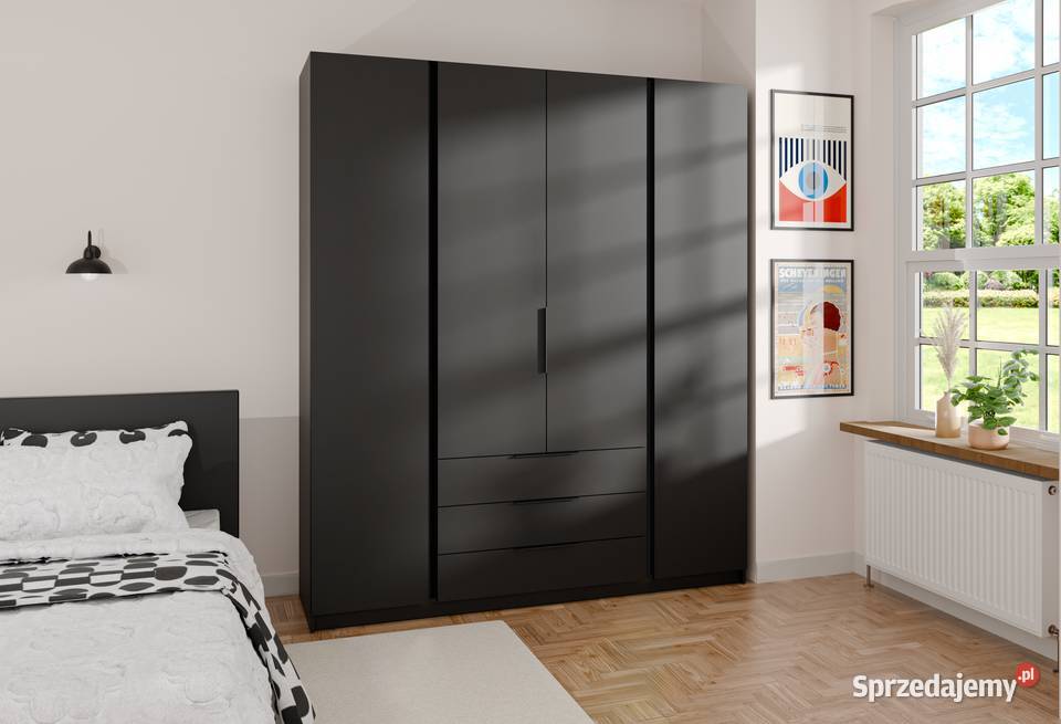 Duża szafa z szufladami 200 4 kolory szybka Kalisz