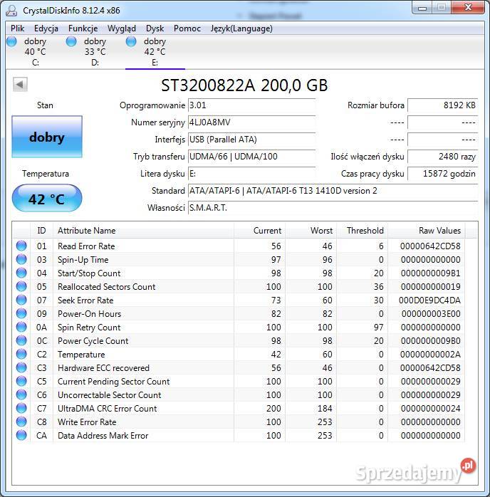 Dysk PATA Seagate 200GB ST3200822A Warszawa