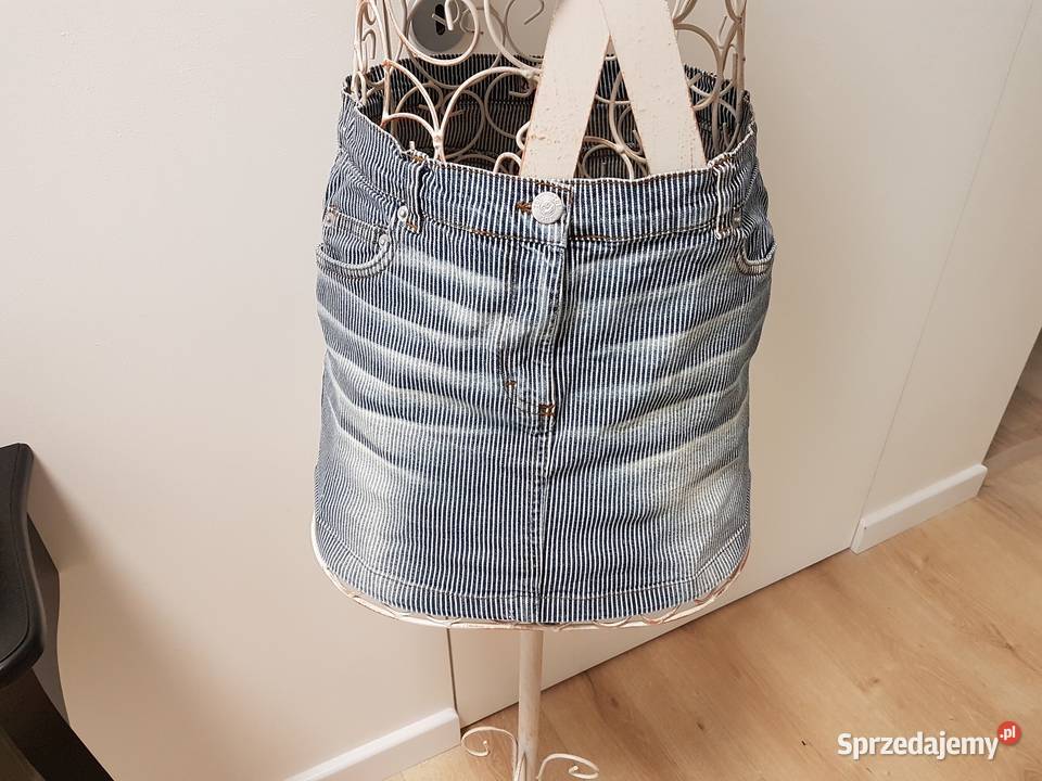 Śliczna jeansowa spódniczka mini w paski 36 Warszawa