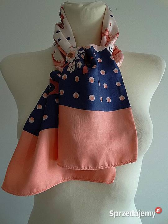 Szalik Jedwabny 100 Naturalny Jedwab Łososiowy Dla kobiet Łomża