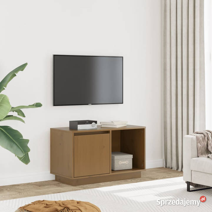 Szafka pod TV miodowy brąz 74x35x44 lite drewno sprzedam