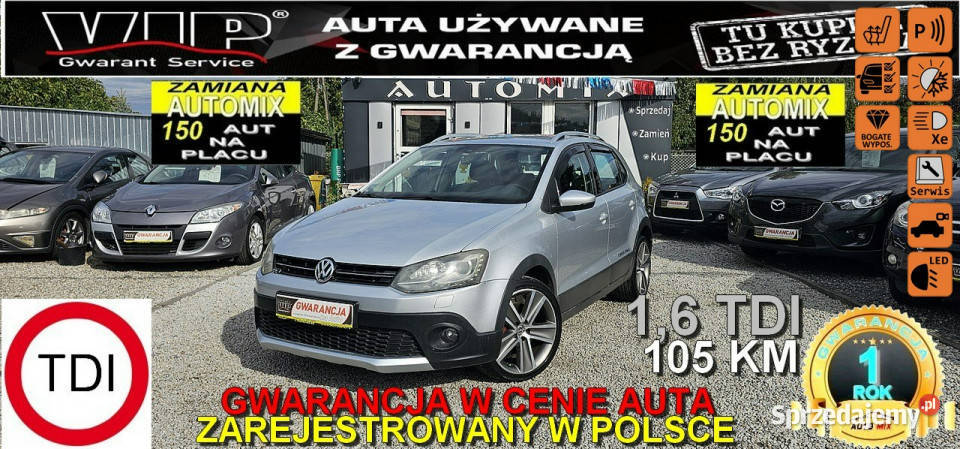 Volkswagen Polo Cross Śliczny Polo Cross 16105 elektrochrom. lusterko wst. Volkswagen Świdnica sprzedam