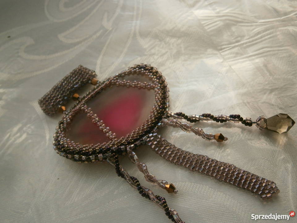 Cudny agat koraliki wisior beading