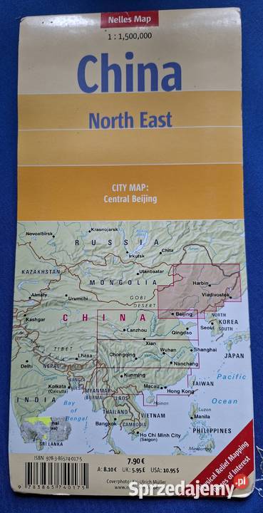 China North East Nelles Map 11 500 000 ISBN 9783865740168 Mapy i przewodniki Kraków sprzedam