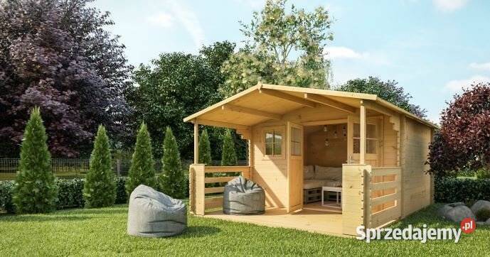 Duży Domek Drewniany z Tarasem MEG024 Domki Chojnice sprzedam