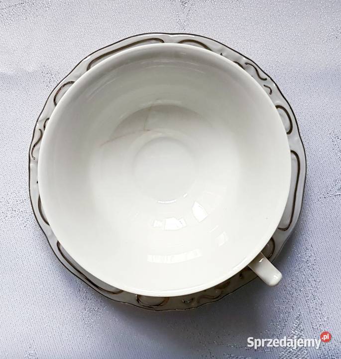 Filiżanki ze spodkiem podstawką PRL Wałbrzych Porcelana i szkło Ruda Śląska