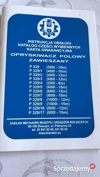 Opryskiwacz polowy zawieszany Biardzki 300l Opryskiwacze Rekle