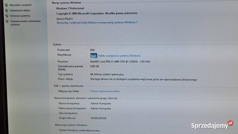 Zestaw DELL VOSTRO 260S monitor NEC EA192MBK 19 Zielona Góra