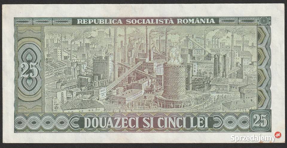 RUMUNIA 25 LEI 1966 STAN BANKOWY UNC Łódź sprzedam