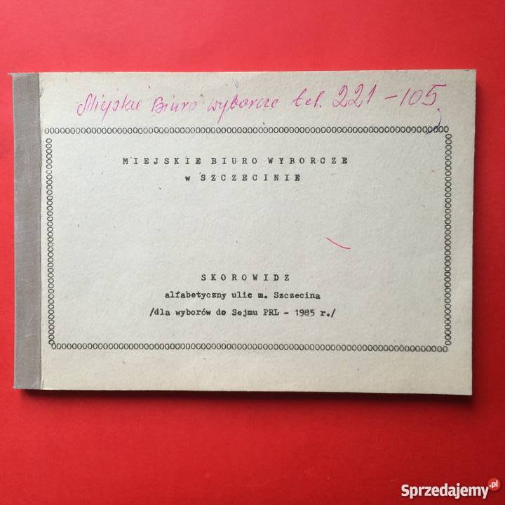 1135 Skorowidz Ulic Szczecina wyd na Wybory do zachodniopomorskie Szczecin