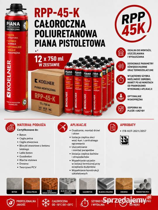 Piana montażowa Koelner 750 ml całoroczna 12 dolnośląskie Jaksonów