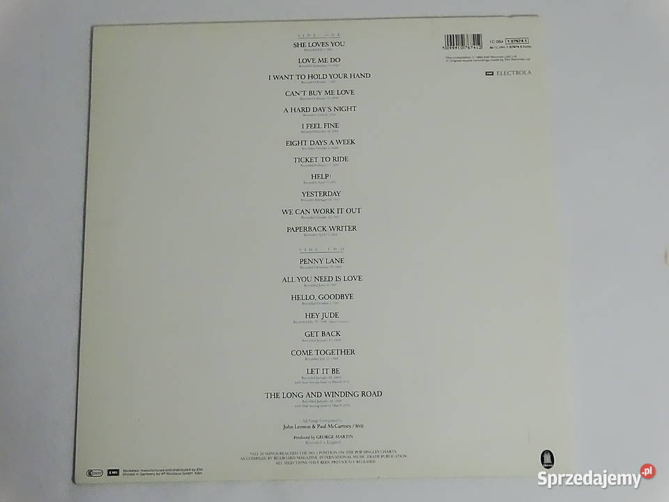 The Beatles 20 Greatest Hits Odeon 1C 06407 674 Biłgoraj