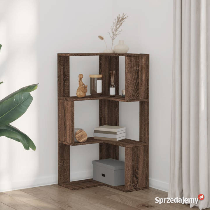 3poziomowy regał narożny brązowy dąb 50x50x102 sprzedam