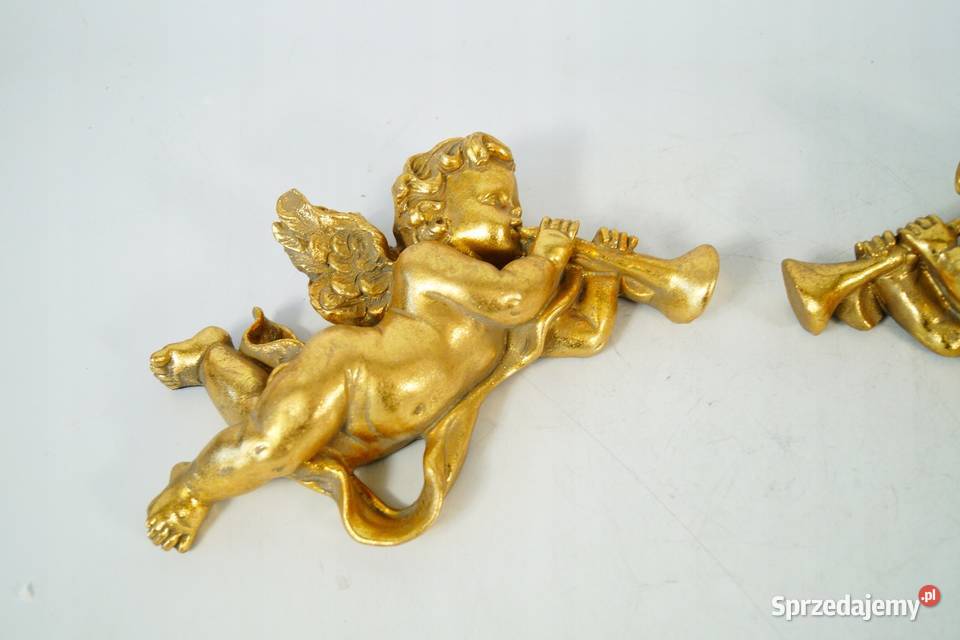 Para grających putto figury złote glamour na Gizałki