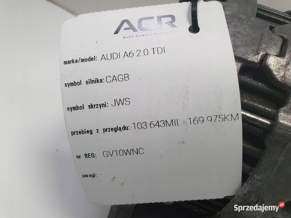 ALTERNATOR Audi A6 C6 20 TDI 180A 03G903016N Chełm sprzedam