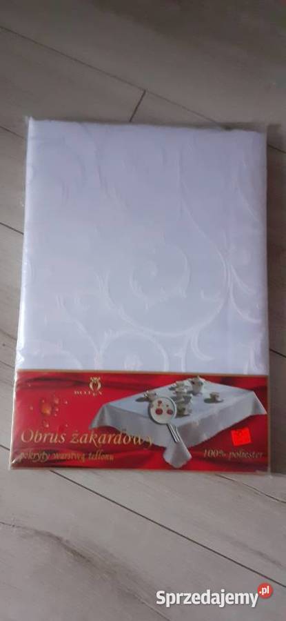 Obrus żakardowy 160160 biały Gdańsk sprzedam