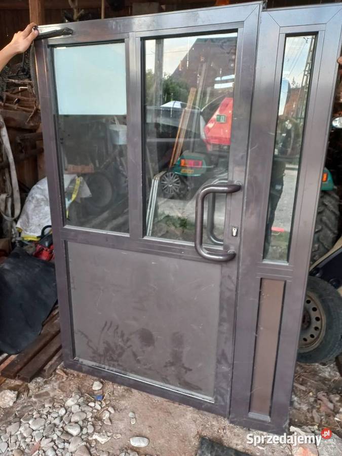 Drzwi aluminiowe z futryna dwuskrzydłowe Drzwi zewnętrzne Kraków