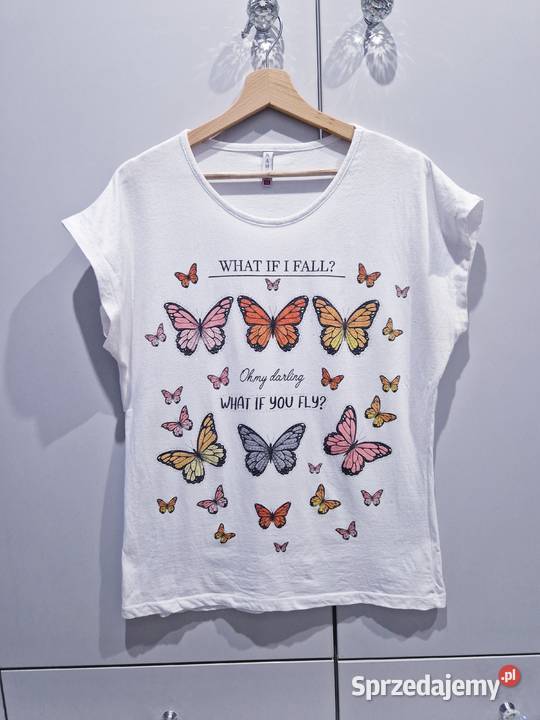Bawełniana damska bluzeczka w motyle Dąbrowa Górnicza