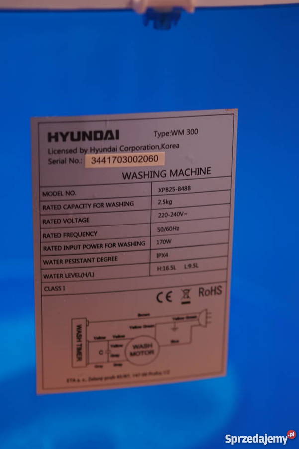 Pralka Hyundai WM 300 25 wolnostojące Zawiercie