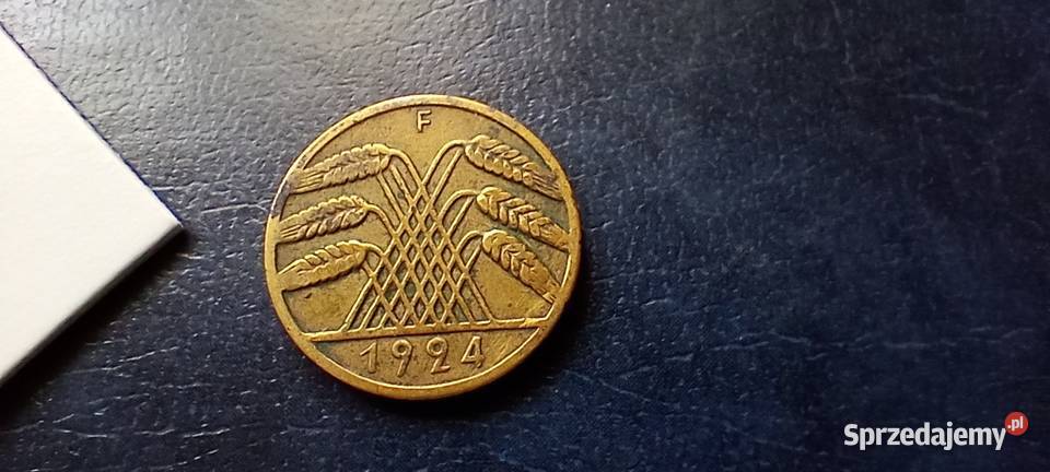 Stare monety 10 reichsfenig 1924 F NIemcy Lesko