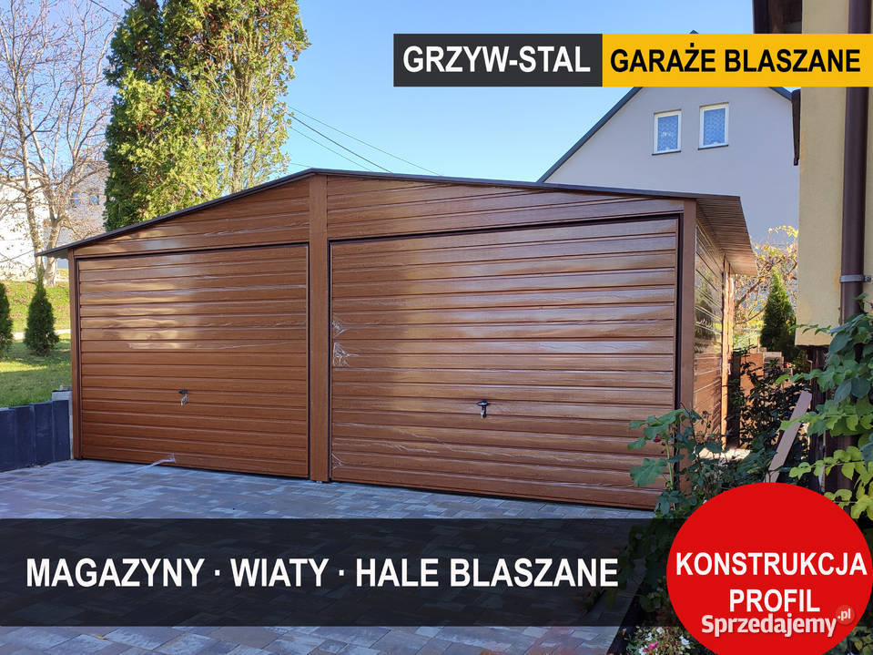 Garaż Blaszany 6x5 Drewnopodobny Złoty DąbGaraże lubelskie Kraśnik