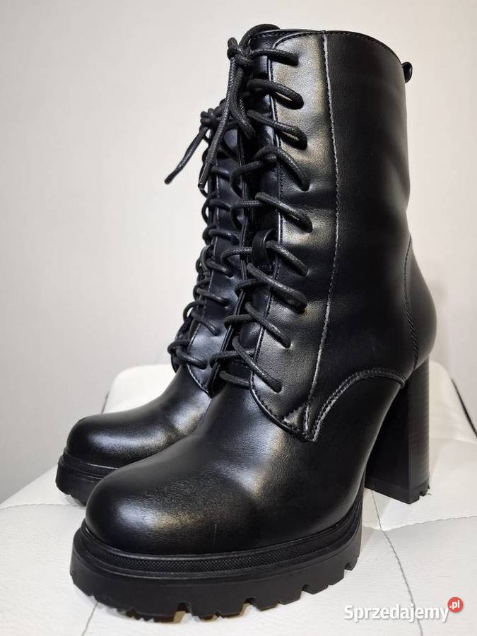 Barson 36 czarne botki damskie słupek platforma 23.5cm Kraków