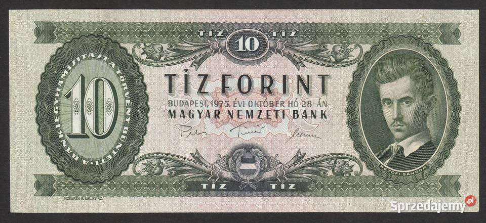 Węgry 10 forintów 1975 Petofi Sandor stan Łódź