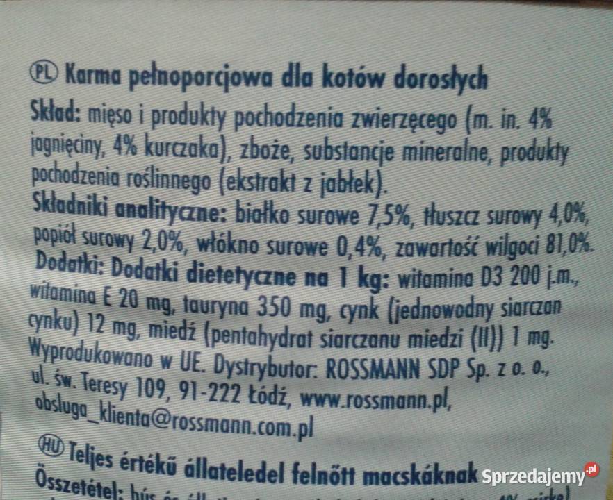 Winston Karma kotów bez cukru z JAGNIĘCINĄ Strzelce Opolskie sprzedam