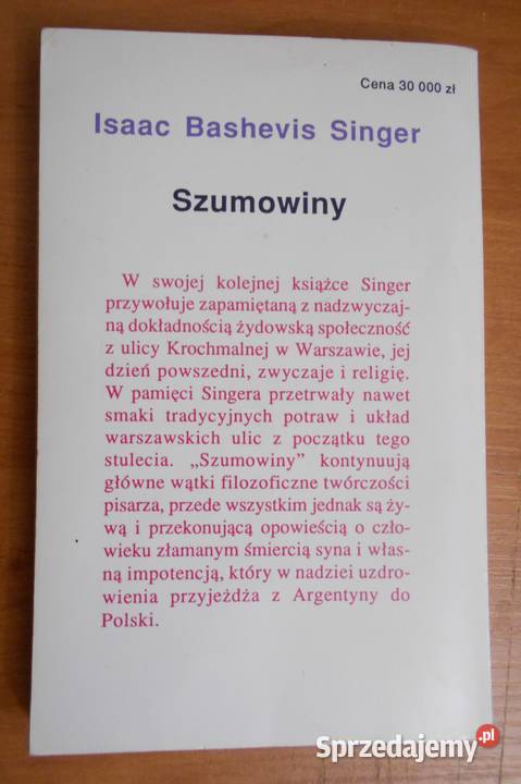 Isaac B Singer Szumowiny Rok wydania 1992 Parczew