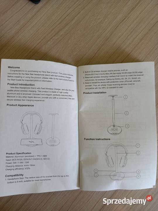 Ładowarka indukcyjna z trzymadełkiem na