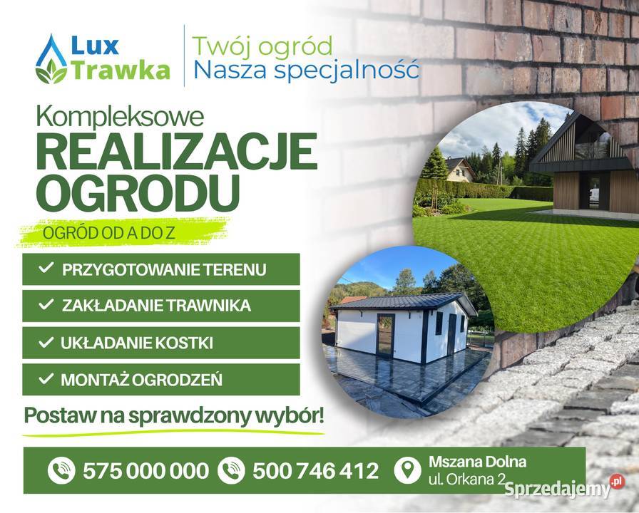 Kompleksowe realizacje ogrodu OGRÓD A DO Z Dom i Ogród Tymbark