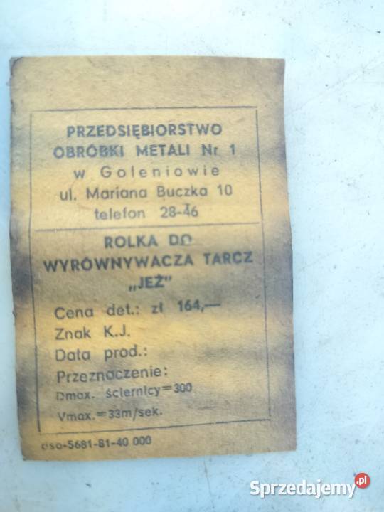 ROLKA WYROWNAWCZA DO TARCZ SCIERNYCJ JEZ Produkcja Kęty