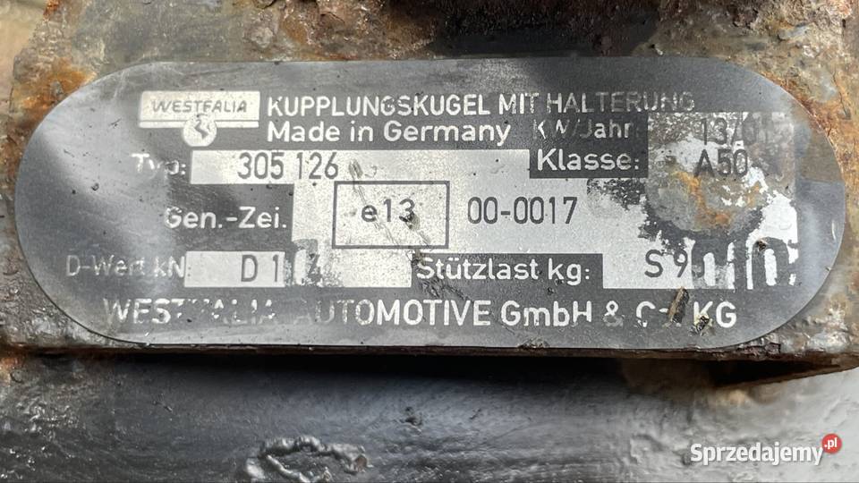 Audi A8 D2 Hak Zaczep Belka WESTFALIA 13 pin