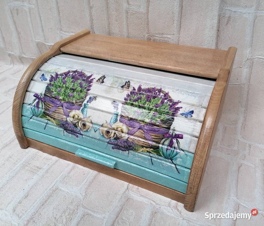 Chlebak dużyt orzech lawenda decoupage Halinów sprzedam