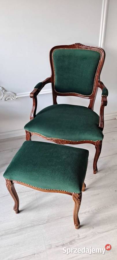 Stylowy fotel butelkowa zieleń Ludwik zachodniopomorskie Szczecin