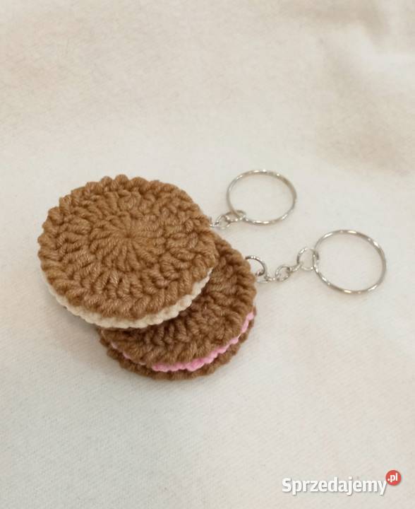 Ciasteczka Oreo wykonane na szydełku breloki Łask sprzedam