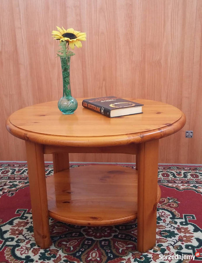 Okrągły stolik sosnowy 64cm Przeworsk