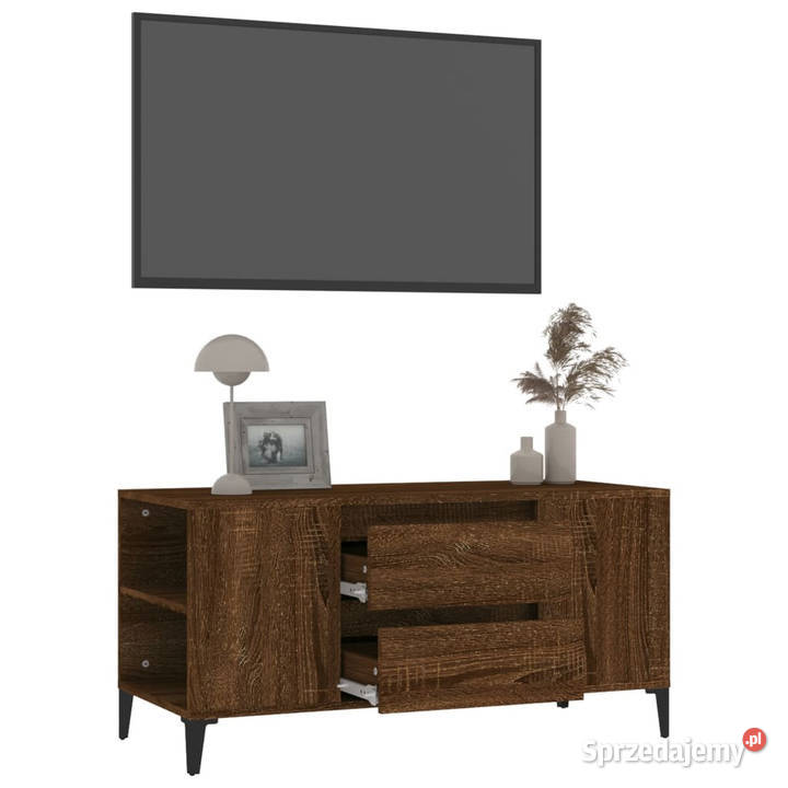 Szafka pod TV brązowy dąb 102x445x50 WM819611 Warszawa