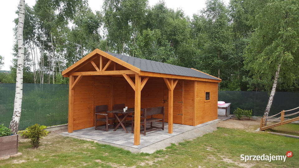 Drewniany domek letniskowy z altaną 2w1 5x3 m na Łódź
