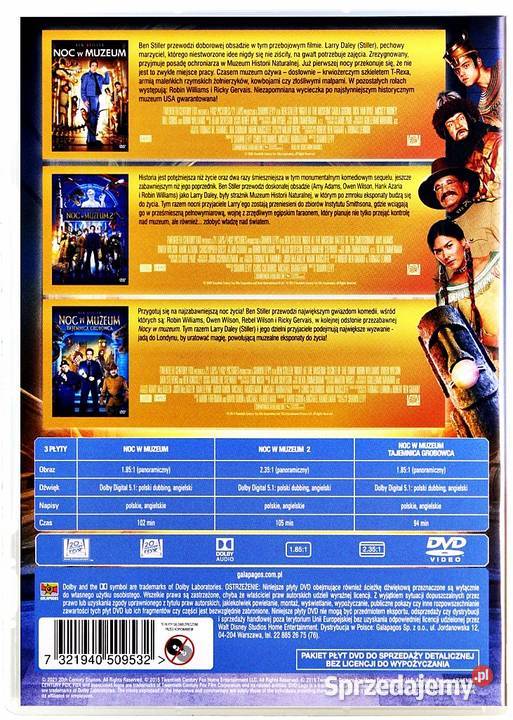 NOC W MUZEUM 1 3 KOLEKCJA 3 FILMÓW 3 i więcej Kalisz sprzedam