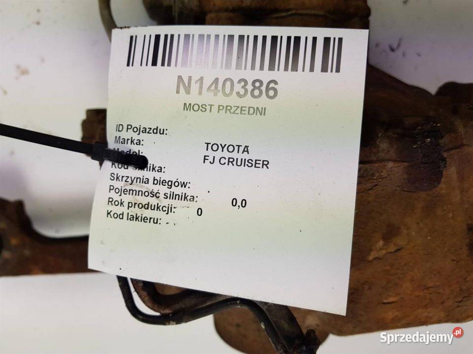 MOST PRZEDNI TOYOTA FJ CRUISER 40 2007 Pozostałe kujawsko-pomorskie Lipno