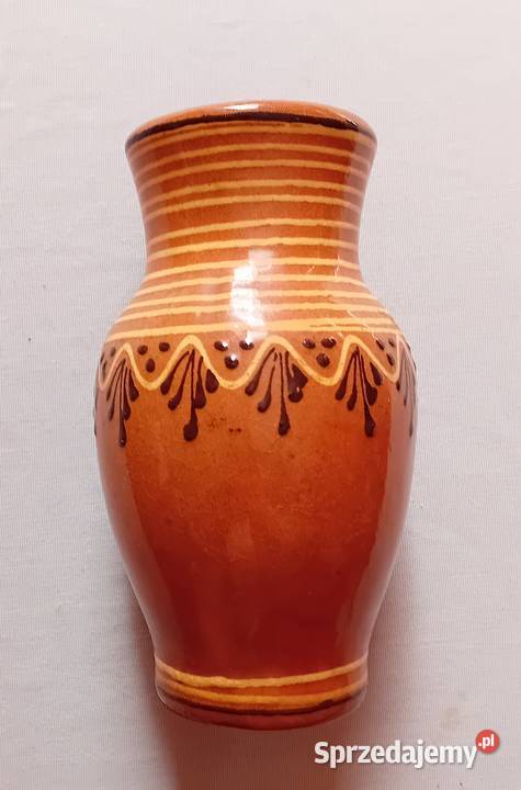 Wazon xeramiczny ręcznie zdobiony Spółdzielnia Porcelana i szkło Koźminek sprzedam