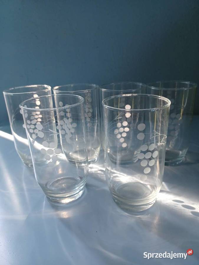 Szklanki PRL grawerowane Łódź