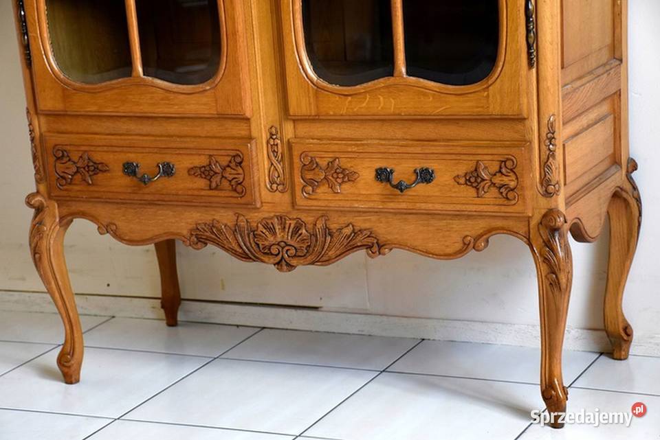 Piękna dębowa biblioteka ludwikowska sklep Meble Dąbrowa Górnicza