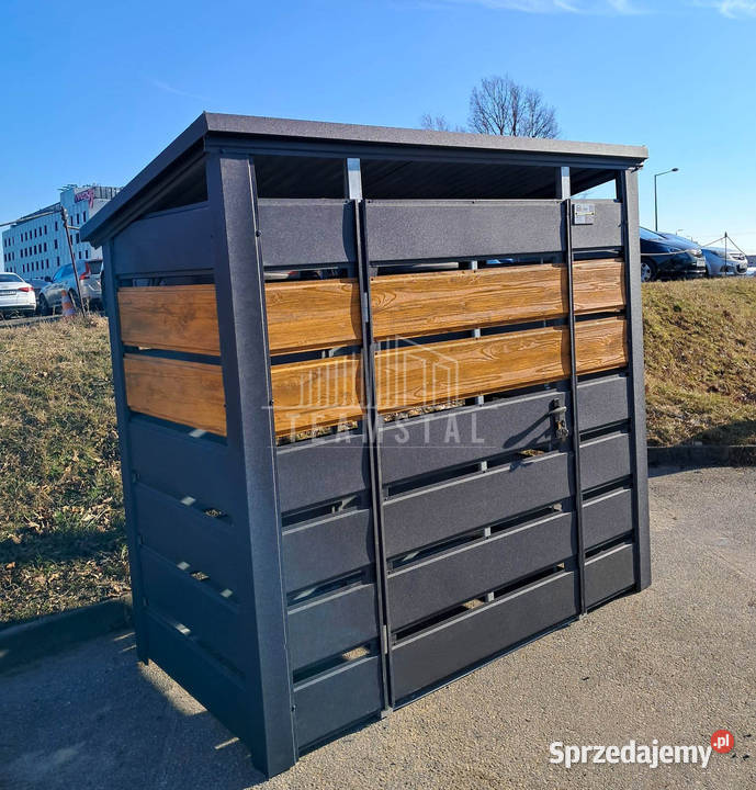 Wiata śmietnikowa 15x07m Antracyt jasny orzech Iława