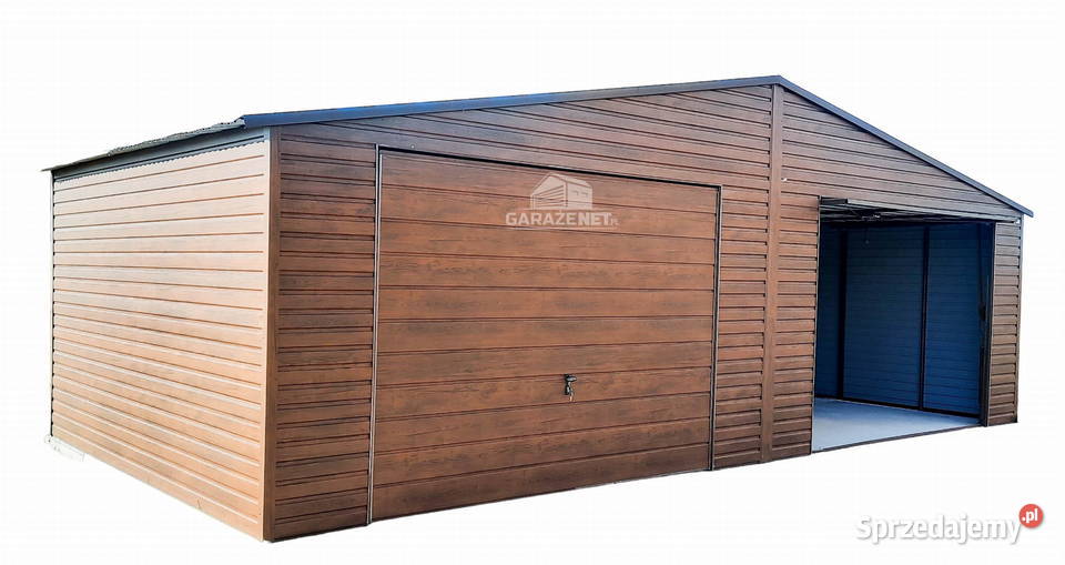 GARAŻ BLASZANY 8m x 6m DWUSPAD 2X BRAMA UCHYLNA małopolskie Łapanów