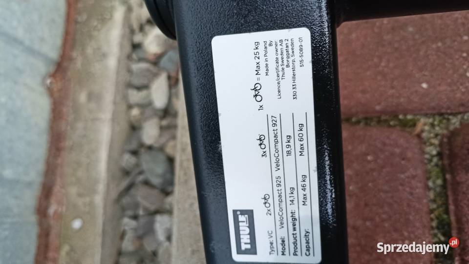 Bagażnik Thule Velocompact 927 hak 7pin Kalna