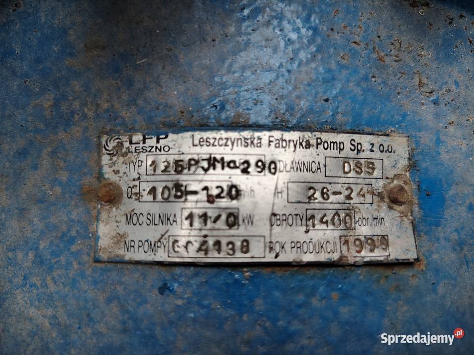 Pompa monoblokowa LFP 125PJM290 silnik 11kW Łódź