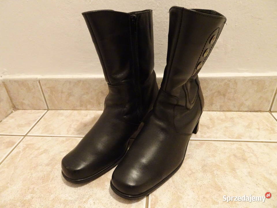 czarne kozaki skórzane buty zimowe rozmiar 41 Warszawa sprzedam