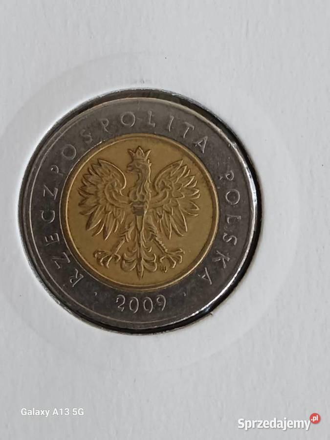 5 złotych 2009 r destrukt menniczy dwustronny Kolekcje wielkopolskie Konin